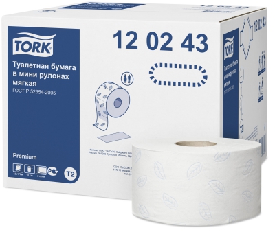 Туалетная бумага Tork в мини-рулонах мягкая артикул 120243