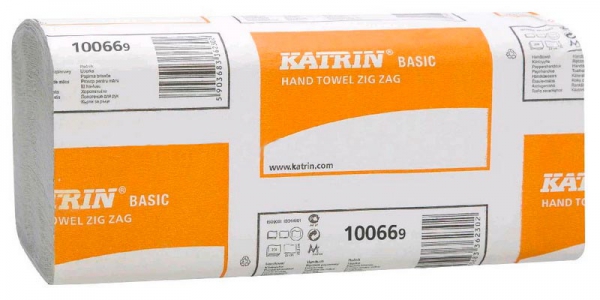 Полотенца бумажные 100669 Katrin Basic V-сложение 1сл